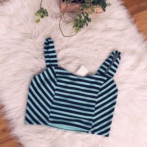 Charlotte Russe Striped Crop top Mint Green Size M